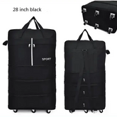 Black Rolling Foldable Luggage Bag Ultimate Travel Companion - GiFTiFY