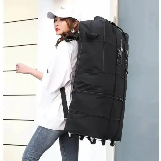 Black Rolling Foldable Luggage Bag Ultimate Travel Companion - GiFTiFY