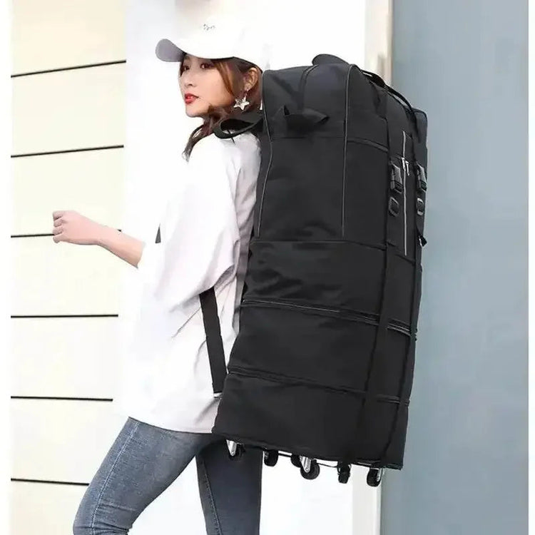 Black Rolling Foldable Luggage Bag Ultimate Travel Companion - GiFTiFY