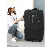 Black Rolling Foldable Luggage Bag Ultimate Travel Companion - GiFTiFY