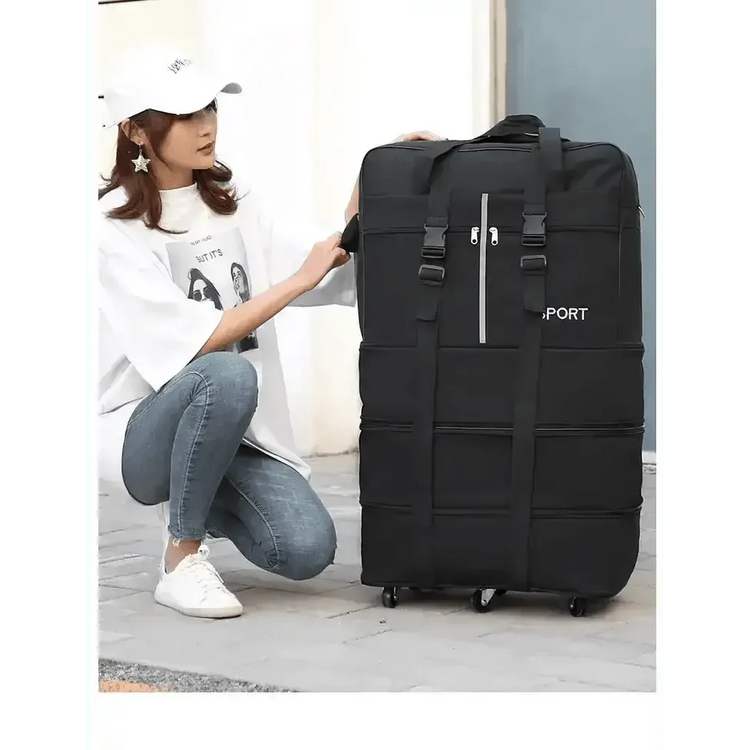 Black Rolling Foldable Luggage Bag Ultimate Travel Companion - GiFTiFY