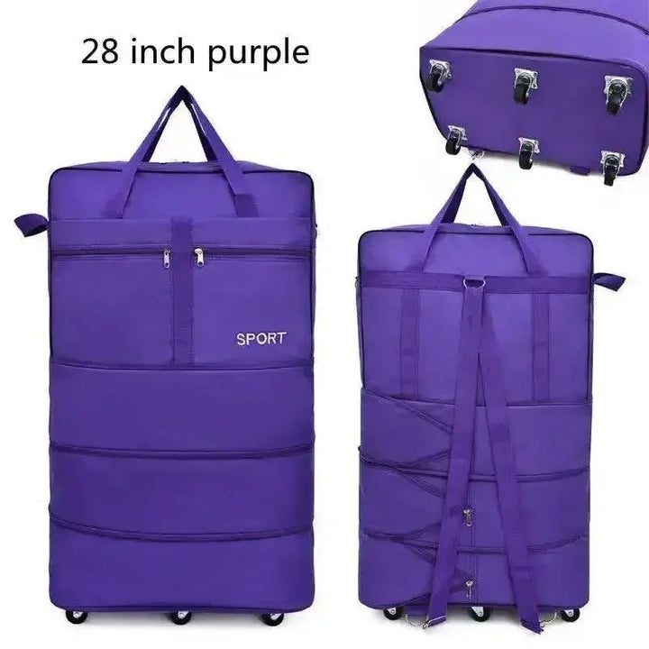 Black Rolling Foldable Luggage Bag Ultimate Travel Companion - GiFTiFY