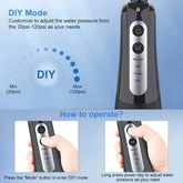 Black USB Rechargeable Dental Water Flosser - GiFTiFY