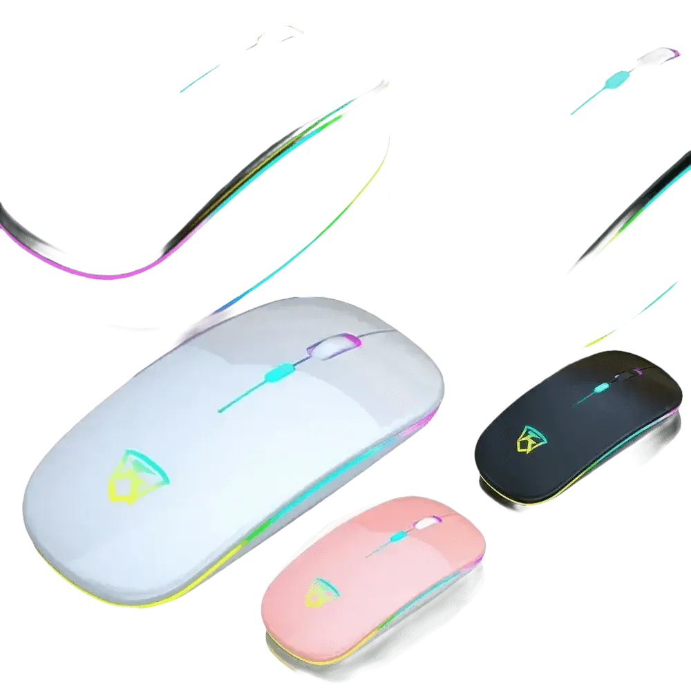 Black USB Rechargeable RGB LED Wireless Mouse - GiFTiFY