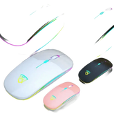 Black USB Rechargeable RGB LED Wireless Mouse - GiFTiFY