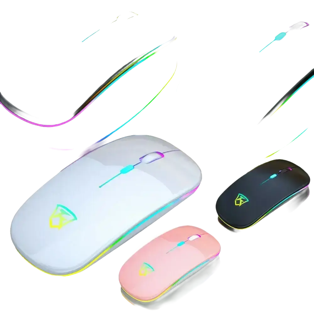 Illuminated wireless computer mice.