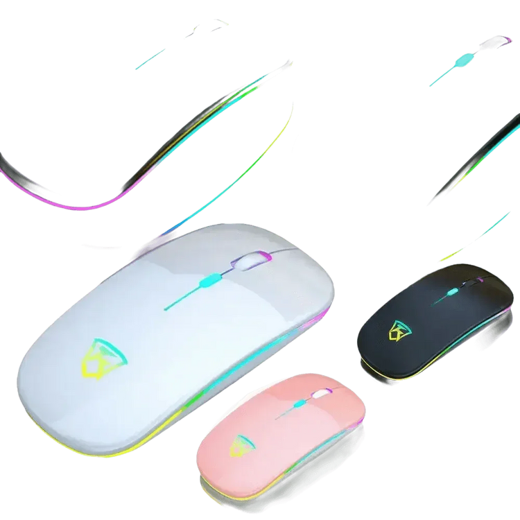 Black USB Rechargeable RGB LED Wireless Mouse - GiFTiFY