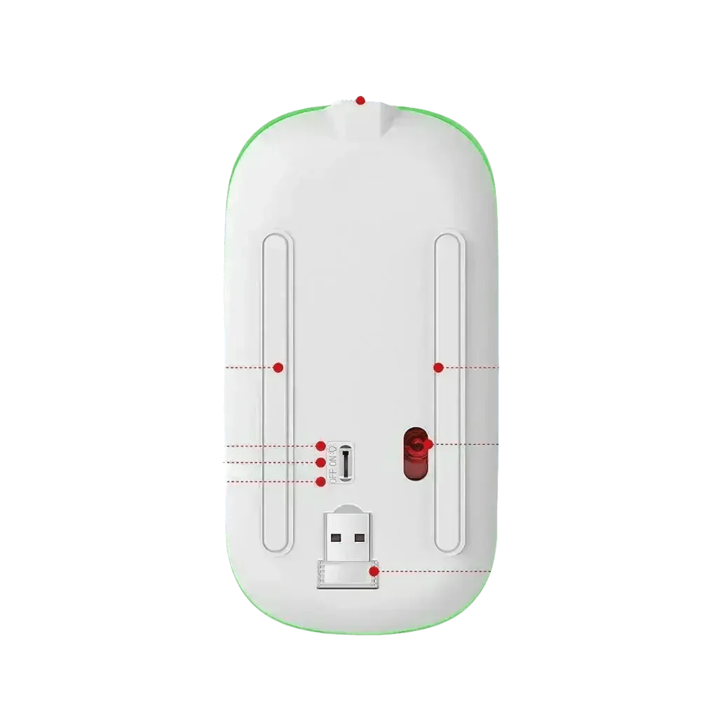 Black USB Rechargeable RGB LED Wireless Mouse - GiFTiFY