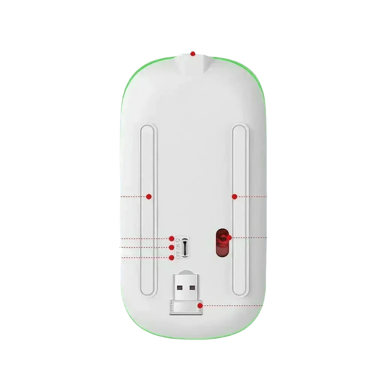 Black USB Rechargeable RGB LED Wireless Mouse - GiFTiFY