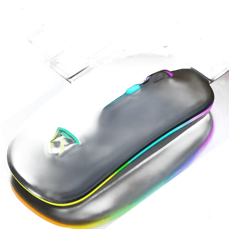 Black USB Rechargeable RGB LED Wireless Mouse - GiFTiFY