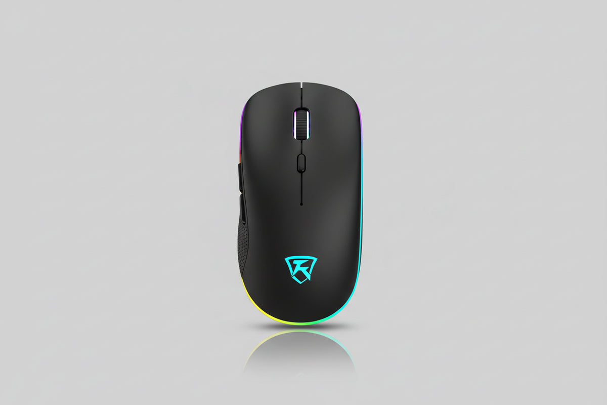 Black USB Rechargeable RGB LED Wireless Mouse Keyboard and Mouse by eboygifts
