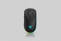 Souris sans fil LED RVB rechargeable par USB noire