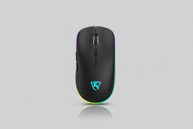 Black USB Rechargeable RGB LED Wireless Mouse Keyboard and Mouse by eboygifts