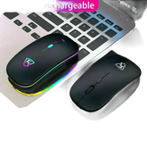 Black USB Rechargeable RGB LED Wireless Mouse - GiFTiFY
