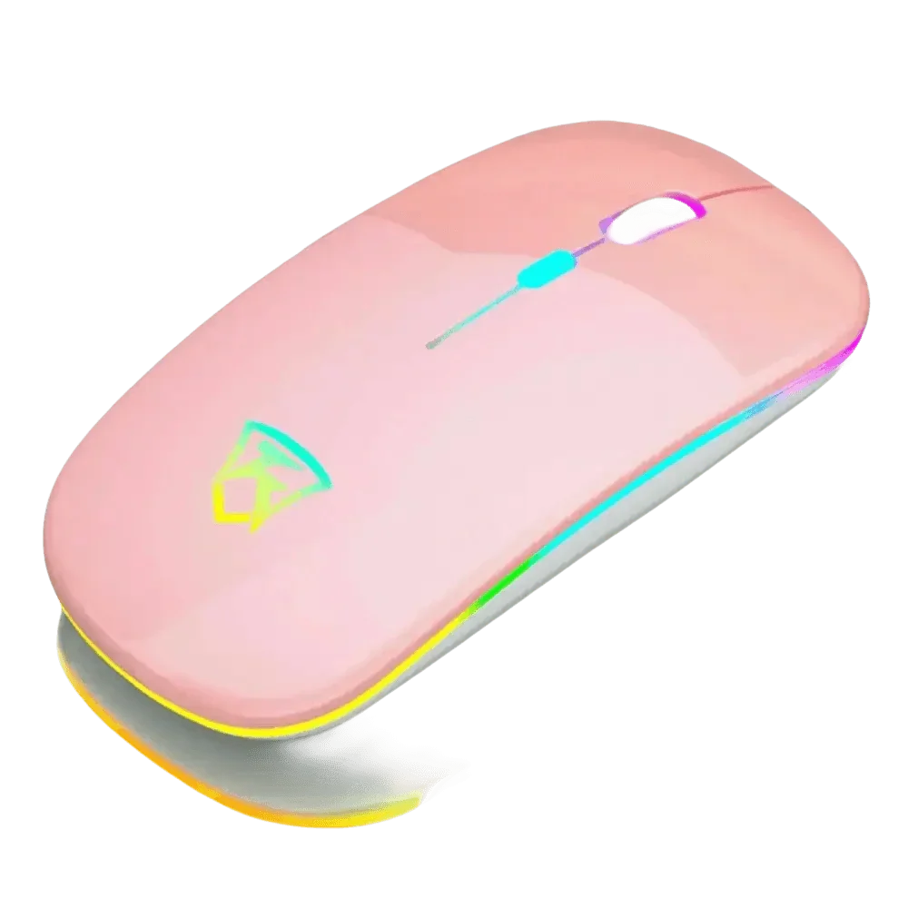 Black USB Rechargeable RGB LED Wireless Mouse - GiFTiFY