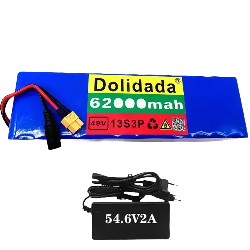 Blue 48V 62Ah Lithium Battery Pack 1000W 13S3P Ebike Battery by 1 Battery Monopoly Store