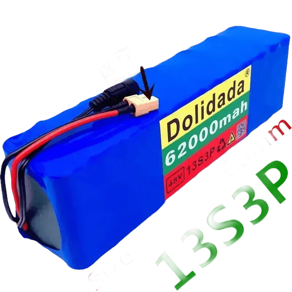 Blue 48V 62Ah Lithium Battery Pack 1000W 13S3P - GiFTiFY