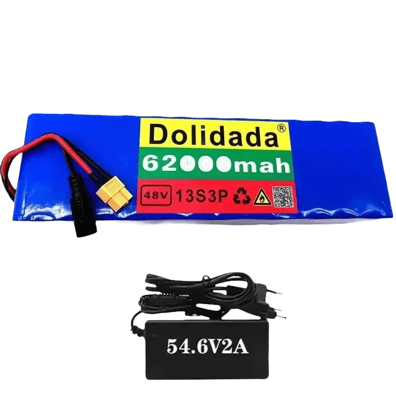 Blue 48V 62Ah Lithium Battery Pack 1000W 13S3P Ebike Battery by 1 Battery Monopoly Store