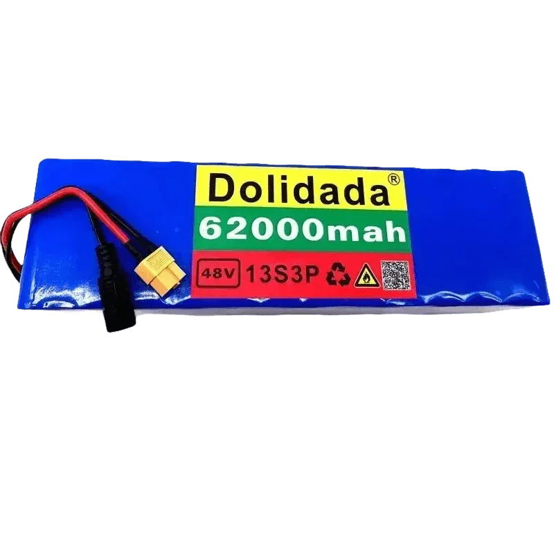Blue 48V 62Ah Lithium Battery Pack 1000W 13S3P Ebike Battery by 1 Battery Monopoly Store