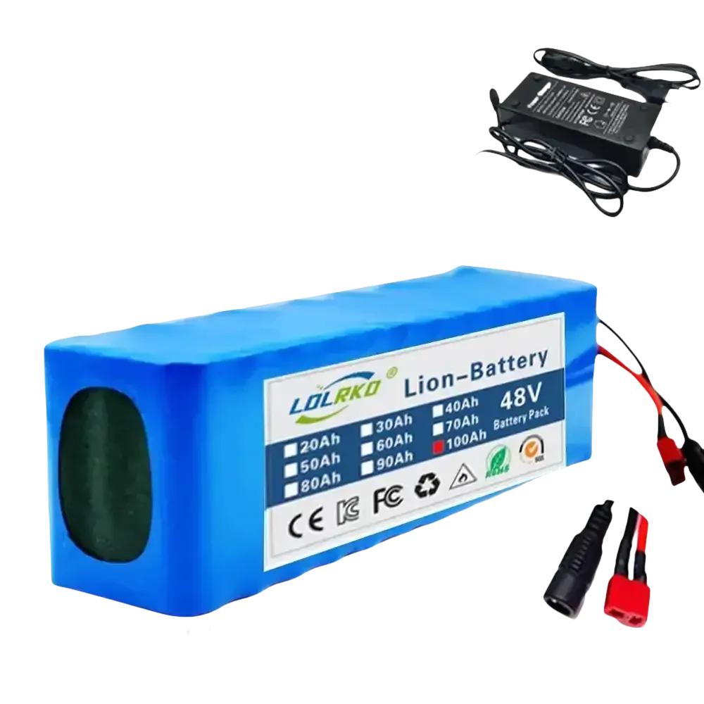 Blue 48V 90Ah Lithium-Ion Battery Pack with Charger Ebike Battery by Shop1103571165 Store