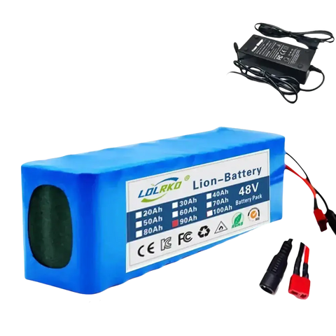 Blue 48V 90Ah Lion-Battery pack with charger.