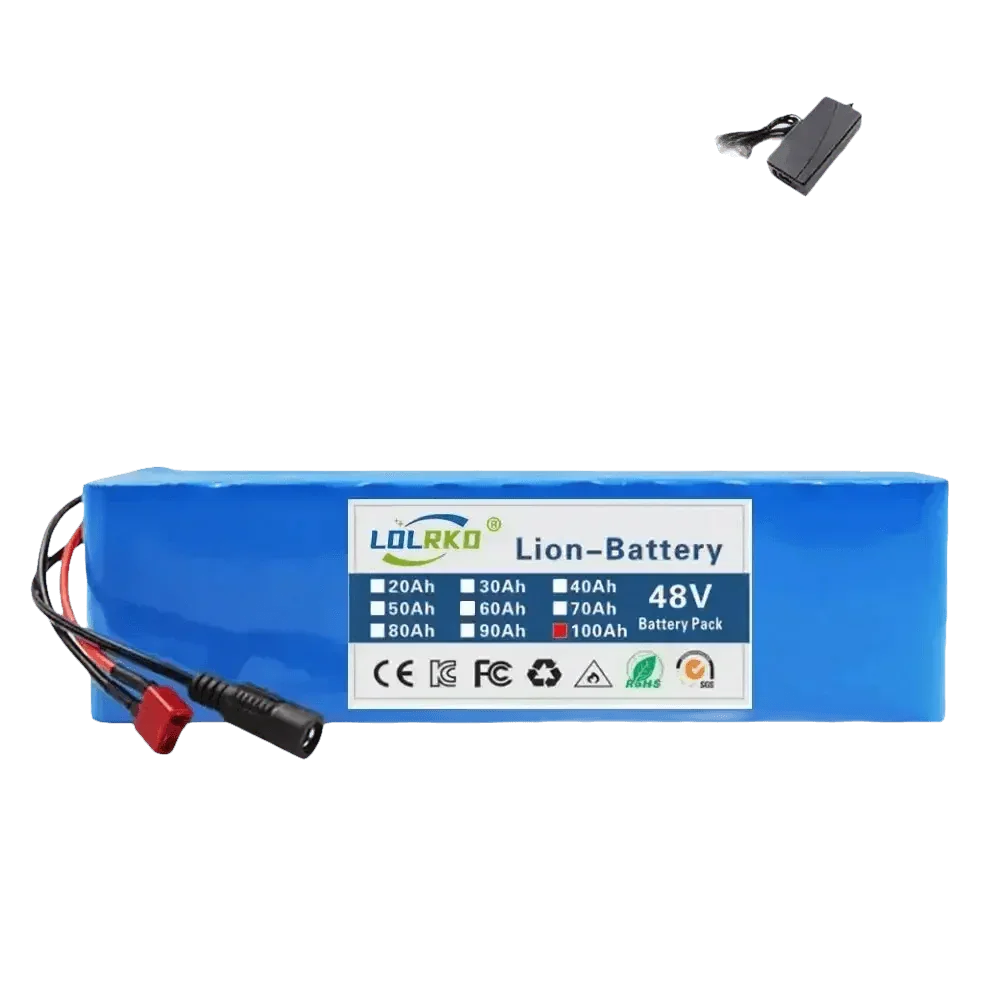 Blue 48V 90Ah Lithium-Ion Battery Pack with Charger - GiFTiFY