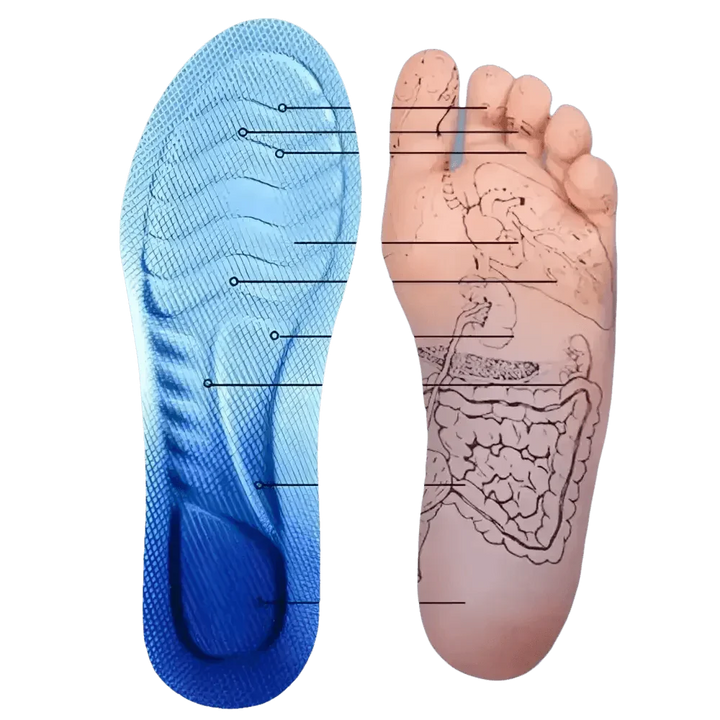 Blue and White Sports Insoles Breathable Shock Absorption, mens sports insoles - GiFTiFY
