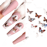 Blue Butterfly Self-Adhesive Nail Stickers Colorful 3D - GiFTiFY