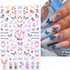 Blue Butterfly Self-Adhesive Nail Stickers Colorful 3D - GiFTiFY