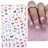 Blue Butterfly Self-Adhesive Nail Stickers Colorful 3D - GiFTiFY