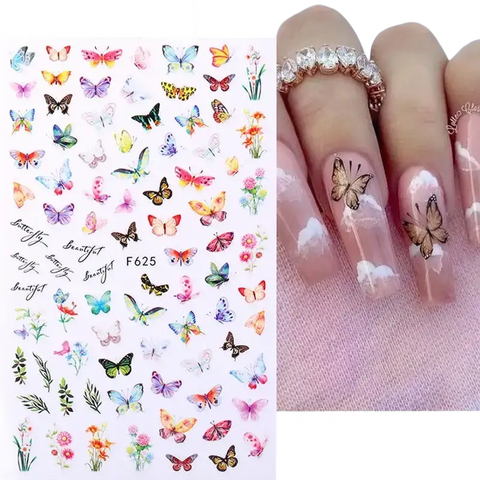 Butterfly nail art stickers.