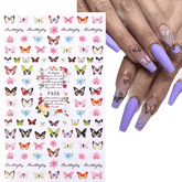 Blue Butterfly Self-Adhesive Nail Stickers Colorful 3D - GiFTiFY