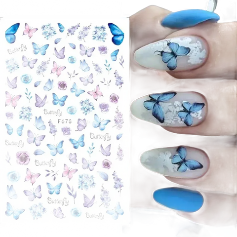 Butterfly nail art stickers.