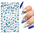 Blue Butterfly Self-Adhesive Nail Stickers Colorful 3D - GiFTiFY
