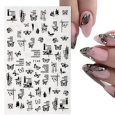 Blue Butterfly Self-Adhesive Nail Stickers Colorful 3D - GiFTiFY