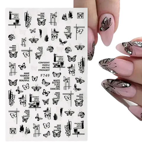 Butterfly nail art stickers.