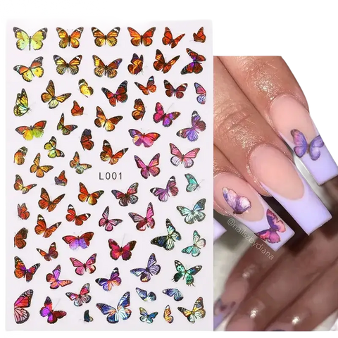 Butterfly nail art stickers.