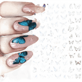 Blue Butterfly Self-Adhesive Nail Stickers Colorful 3D - GiFTiFY