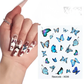 Blue Butterfly Self-Adhesive Nail Stickers Colorful 3D - GiFTiFY