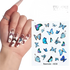 Blue Butterfly Self-Adhesive Nail Stickers Colorful 3D - GiFTiFY