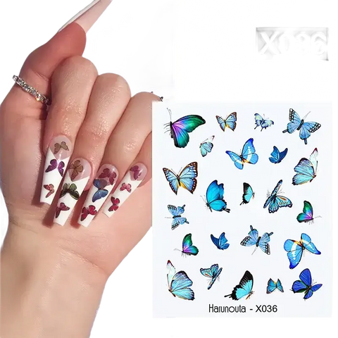 Butterfly nail art stickers.