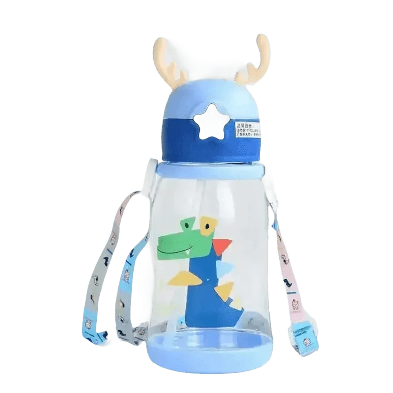 Blue Dinosaur Antler Kids Water Sippy Cup for Kids Creative Cartoon - GiFTiFY