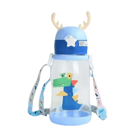 Blue Dinosaur Antler Kids Water Sippy Cup for Kids Creative Cartoon - GiFTiFY
