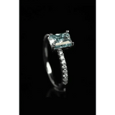 Blue Gemstone 2 Carat Moissanite Ring - GiFTiFY