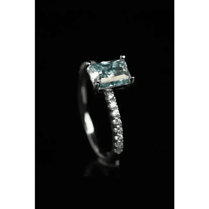 Blue Gemstone 2 Carat Moissanite Ring - GiFTiFY