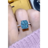 Blue Gemstone 2 Carat Moissanite Ring - GiFTiFY