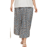 Blue Geometric Pleated Skirt Deep Teal Basic Style Length - GiFTiFY