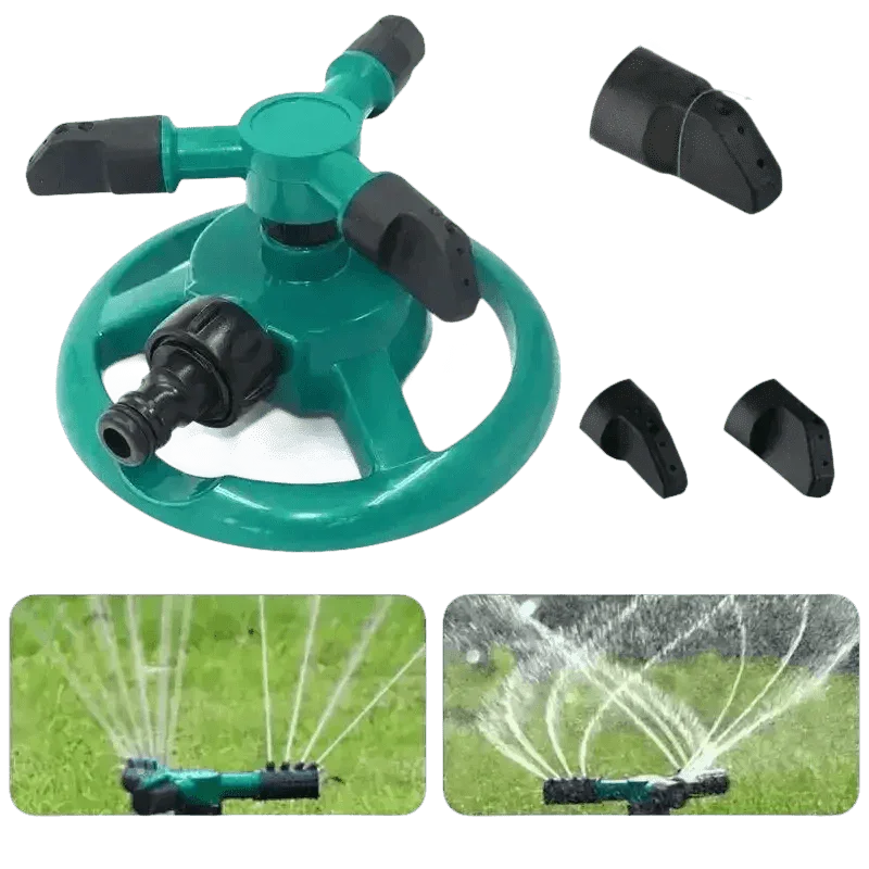 Blue Rotating Garden Sprinklers Watering Grass - GiFTiFY