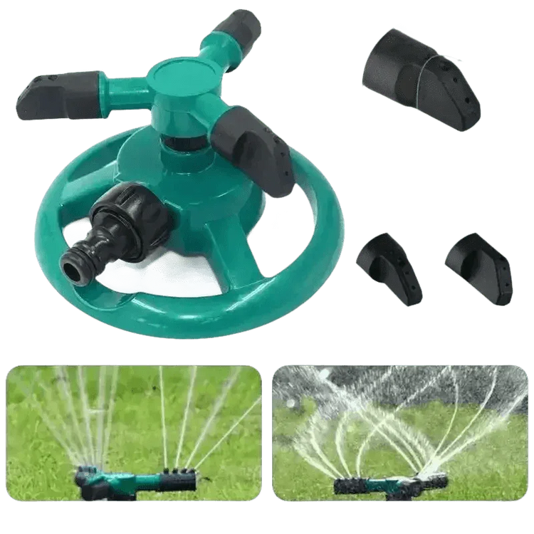 Blue Rotating Garden Sprinklers Watering Grass - GiFTiFY