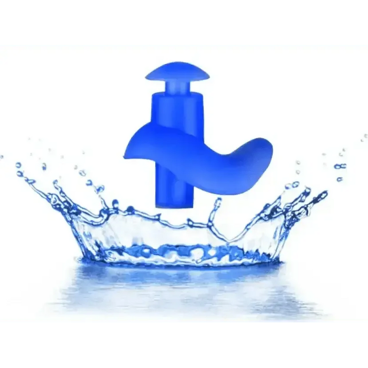 Blue Silicone Water Sports Earplugs Hypoallergenic - GiFTiFY